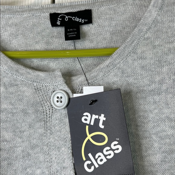 Art Class Girl's Light Gray Button-Front Sweater Size S (6/7) - Picture 4 of 7